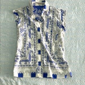 ETRO Designer Cotton Printed Blouse. Made in Italy
Size 38